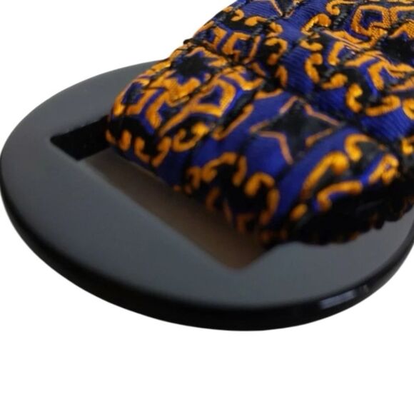 J. Crew Womens 100% Silk Belt Size S/M 41"L Blue Orange Geometric - Picture 2 of 6